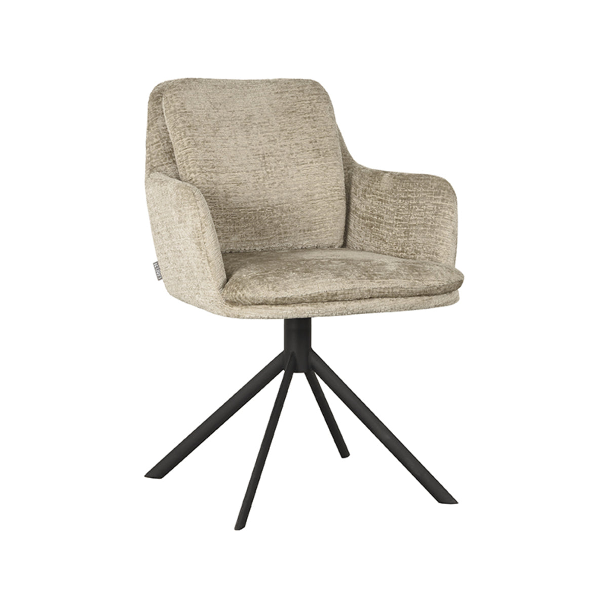 LABEL51 Eetkamerstoel Joy - Beige - Elegance - Zwart Metalen