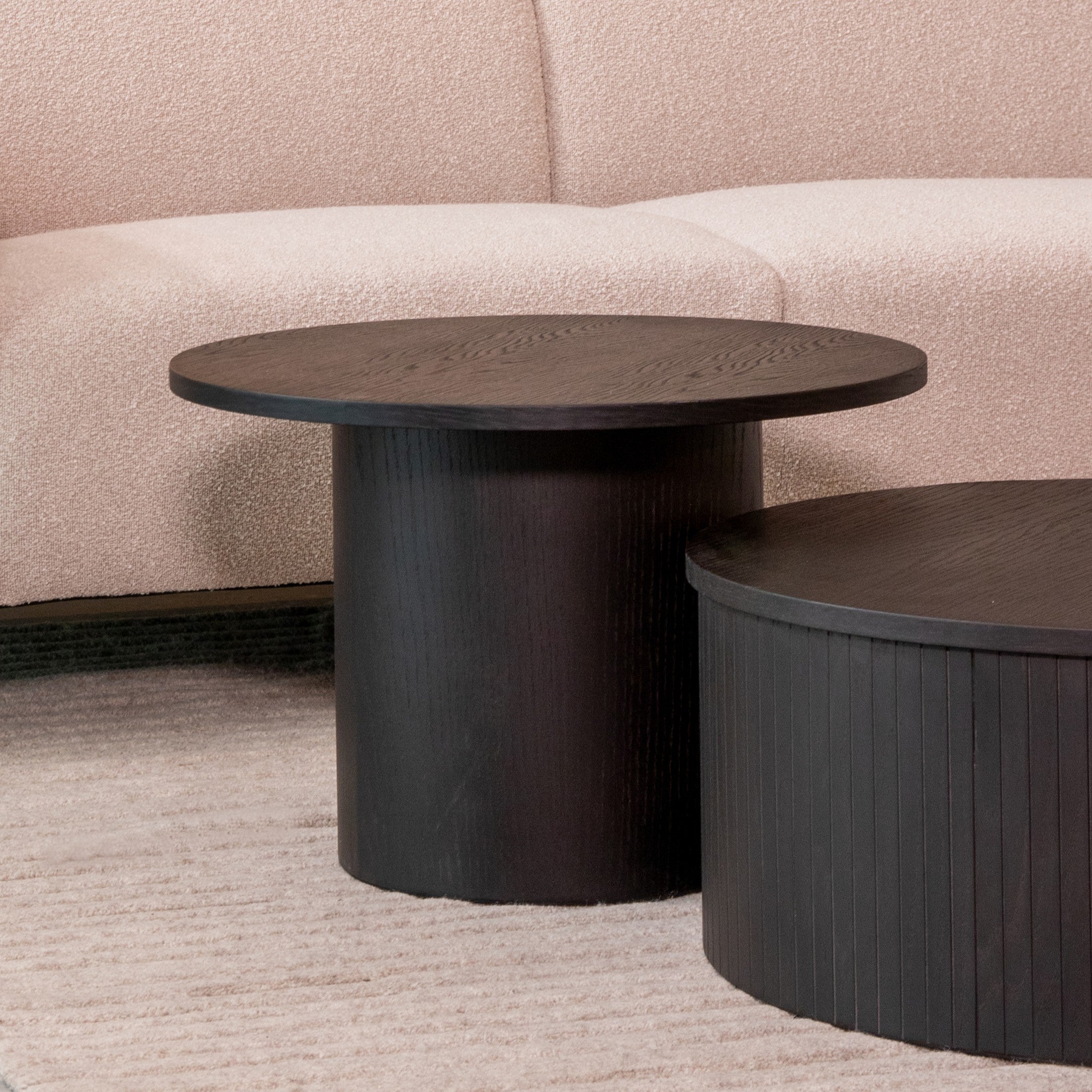 LABEL51 Salontafel Oliva - Zwart - Eiken - 60 cm - Rond