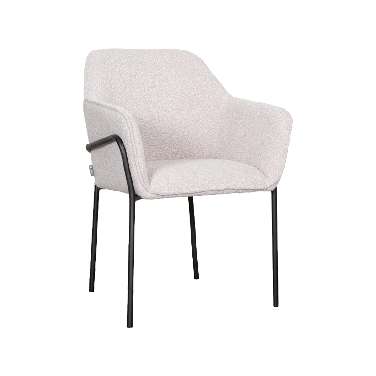 LABEL51 Eetkamerstoel Dexter - Naturel - Boucle - Zwart