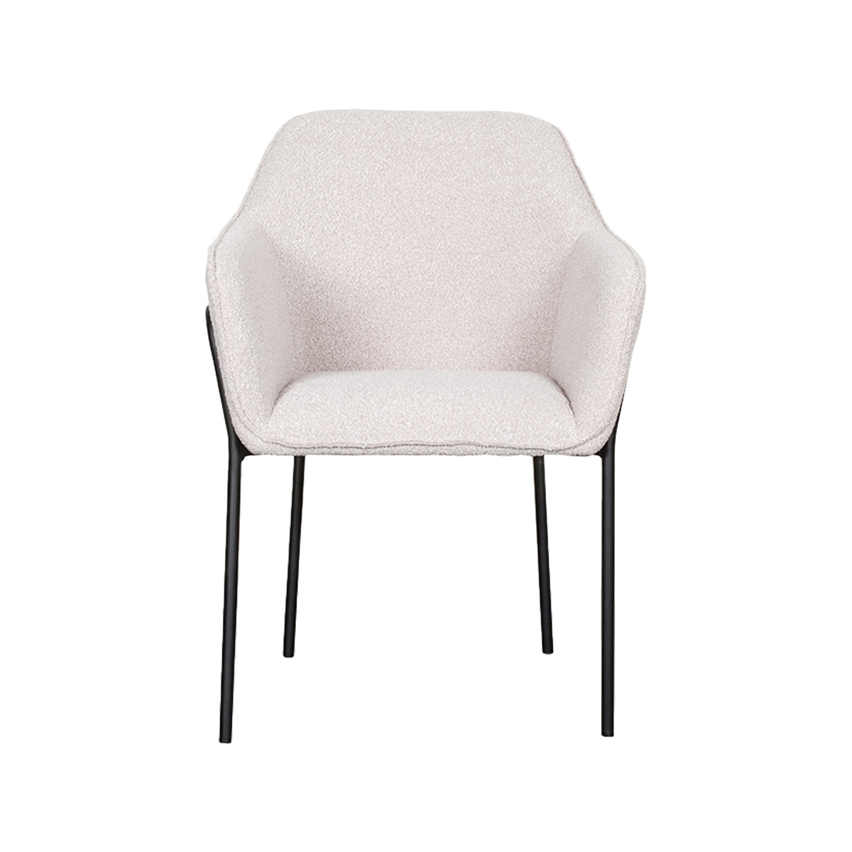 LABEL51 Eetkamerstoel Dexter - Naturel - Boucle - Zwart