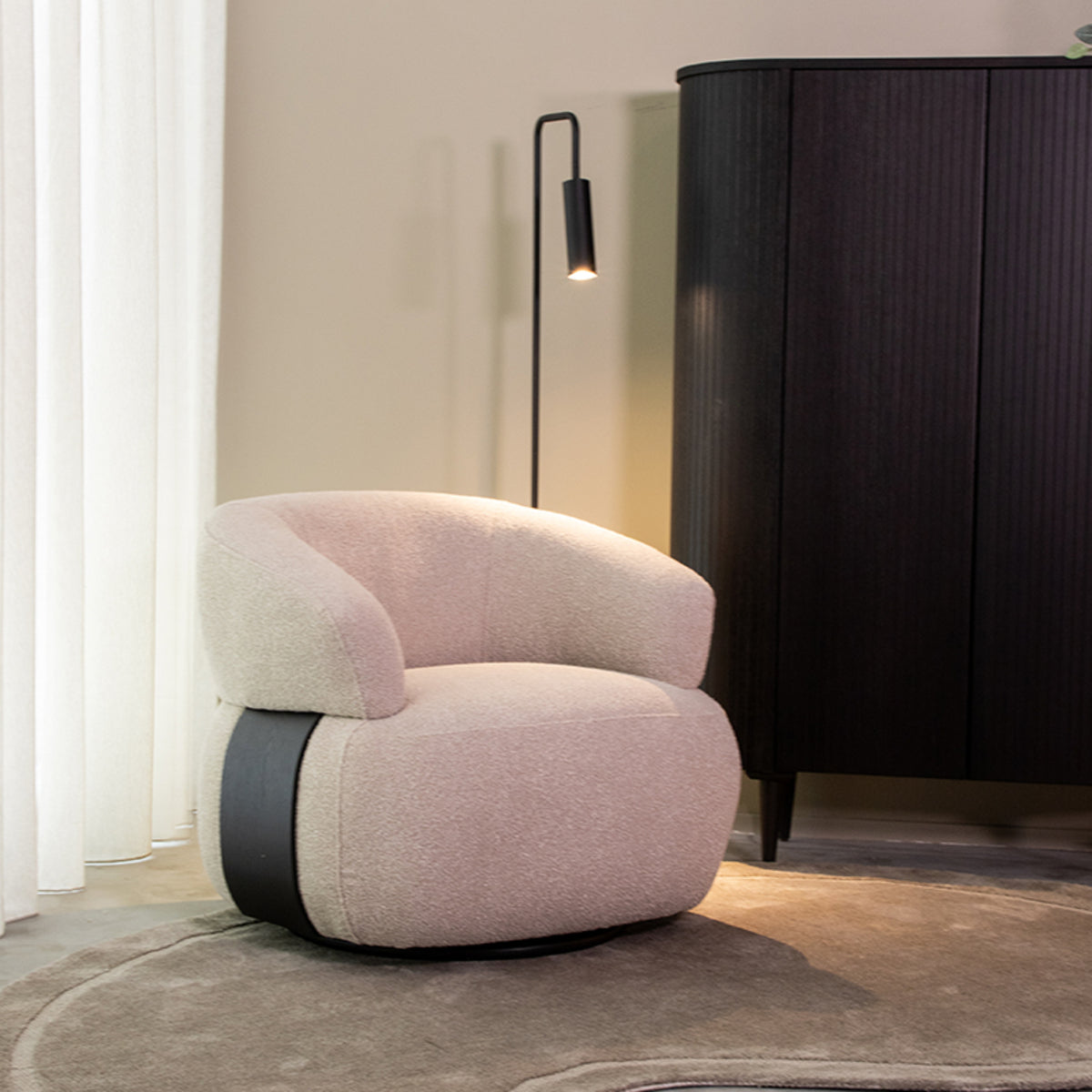 LABEL51 Fauteuil Valenza - Naturel - Boucle - One Size