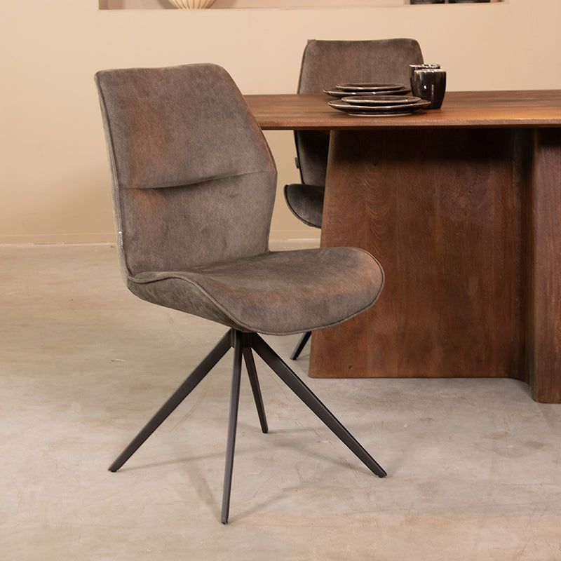 LABEL51 Eetkamerstoel Comfy - Antraciet - Cosmo - Zwart