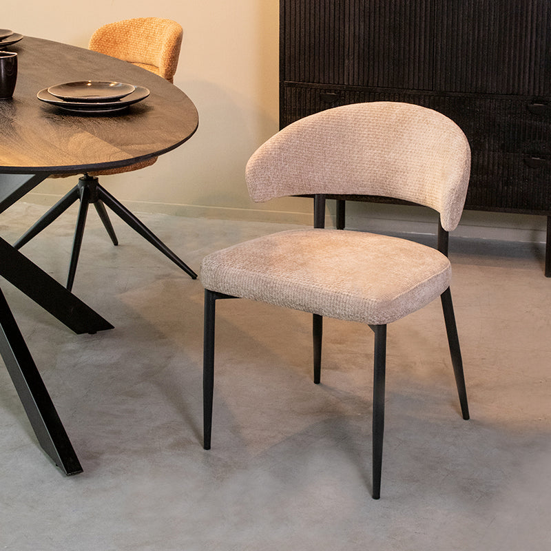 LABEL51 Eetkamerstoel Bliss - Clay - Elite - Zwart Metalen