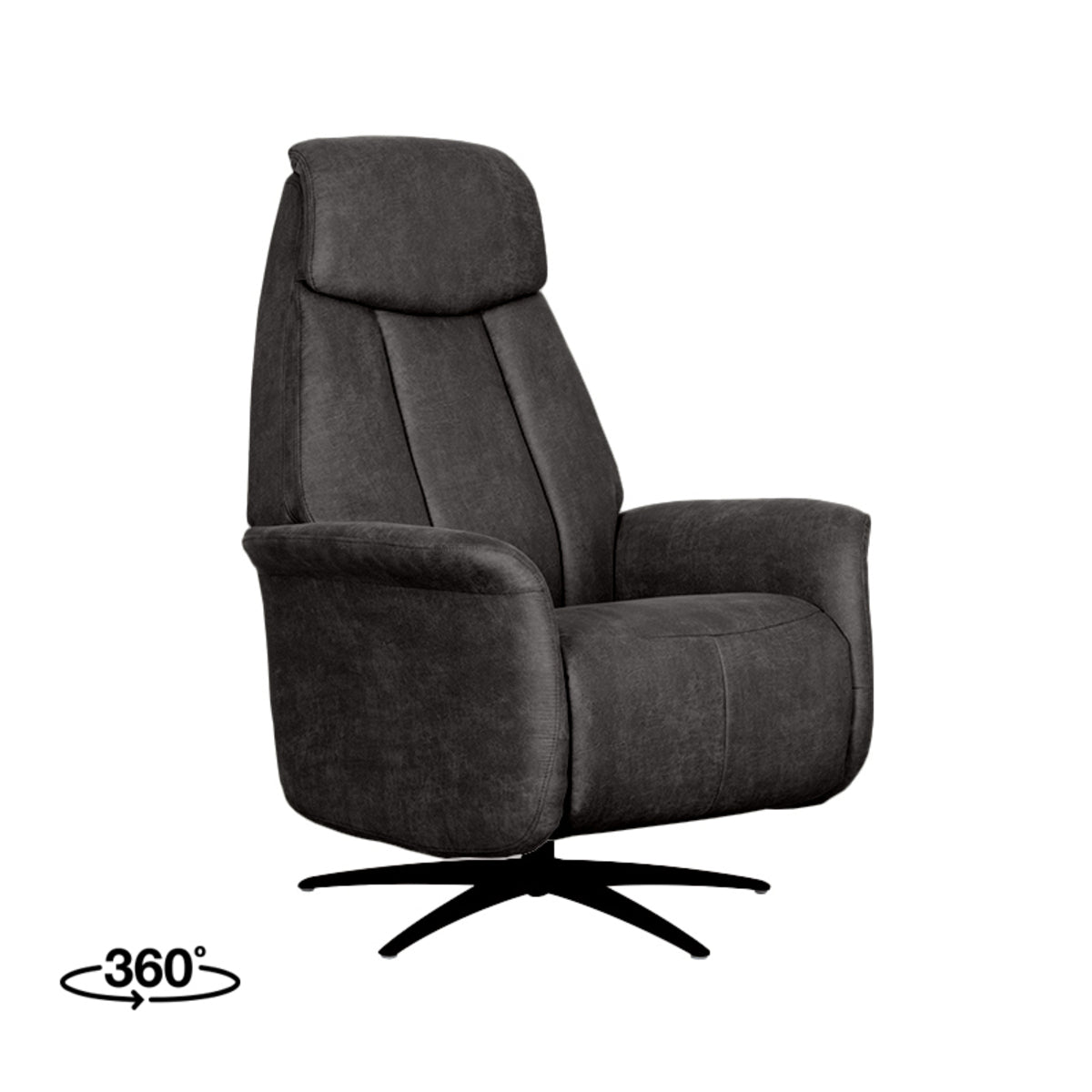 LABEL51 Fauteuil Oslo - Antraciet - Micro Suede - 1-Motorig