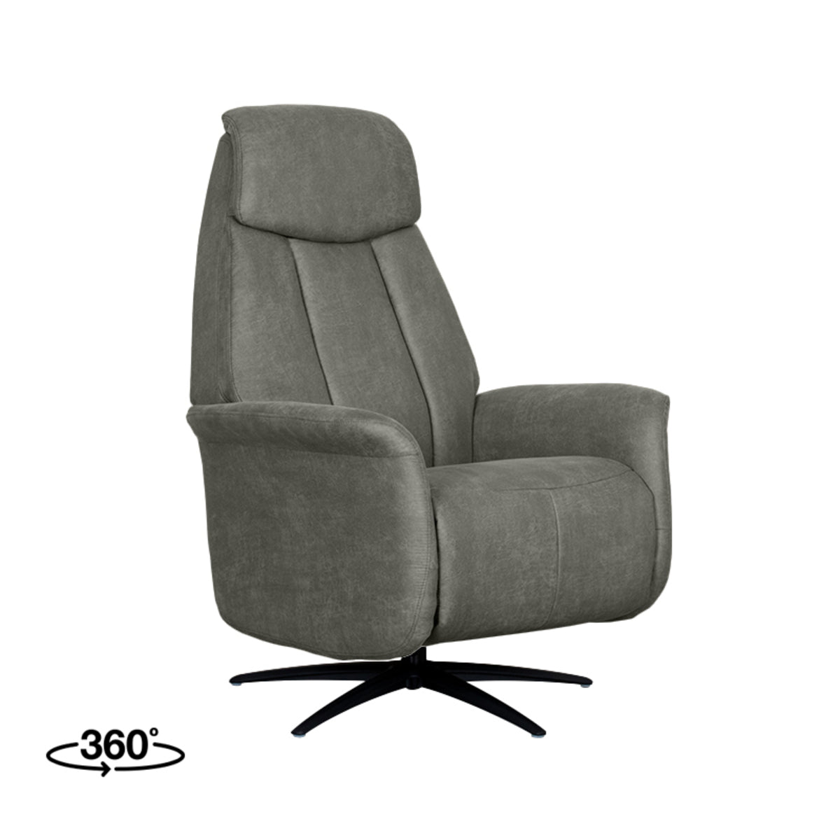 LABEL51 Fauteuil Oslo - Taupe - Micro Suede - 1-Motorig