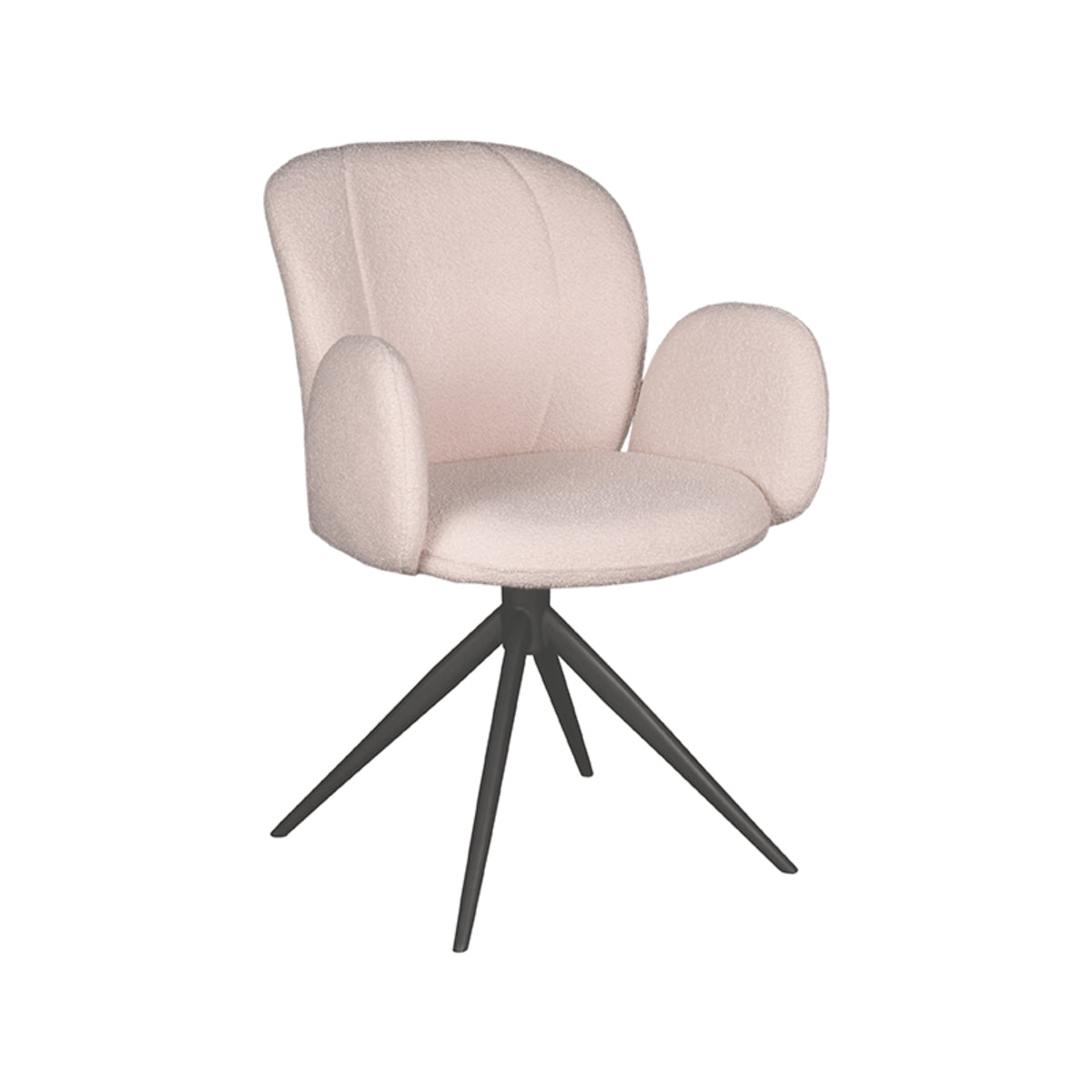 LABEL51 Eetkamerstoel Kimball - Naturel - Boucle - Zwart