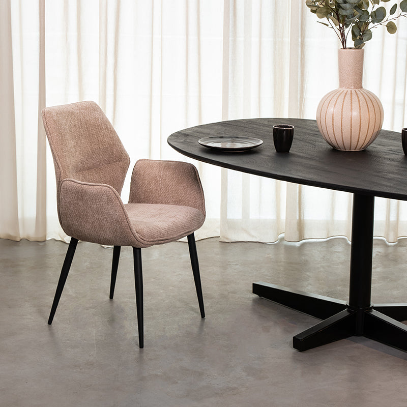 LABEL51 Eetkamerstoel Morris - Clay - Elite - Zwart Metalen