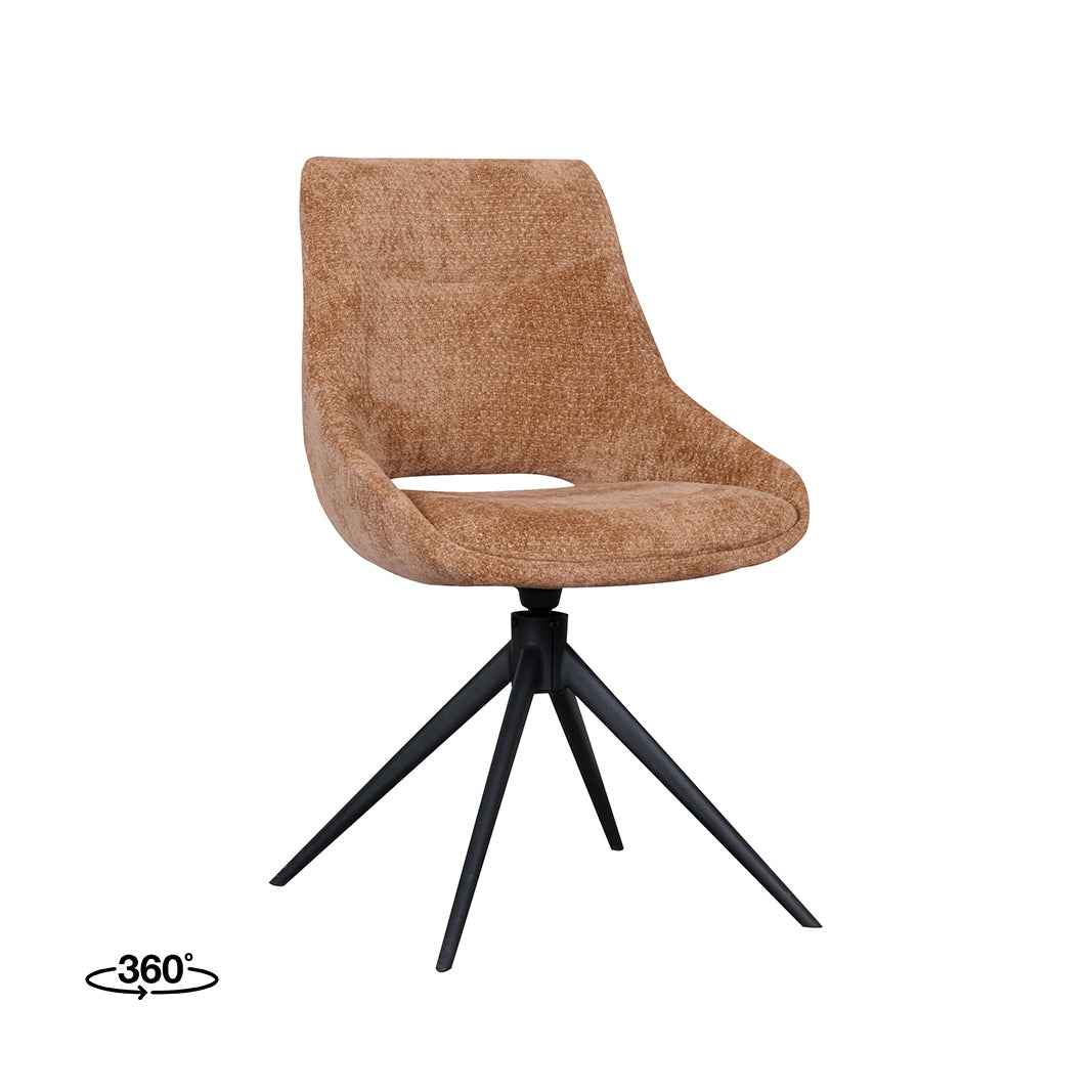 LABEL51 Eetkamerstoel Marlow - Cognac - Elite - Zwart