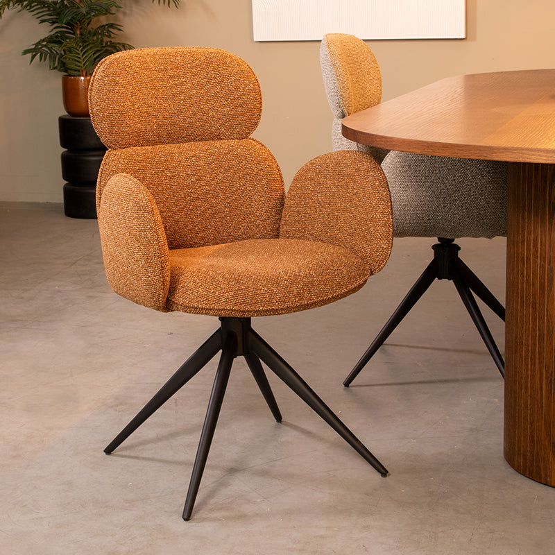 LABEL51 Eetkamerstoel Vidar - Coral - Royal Boucle - Zwart