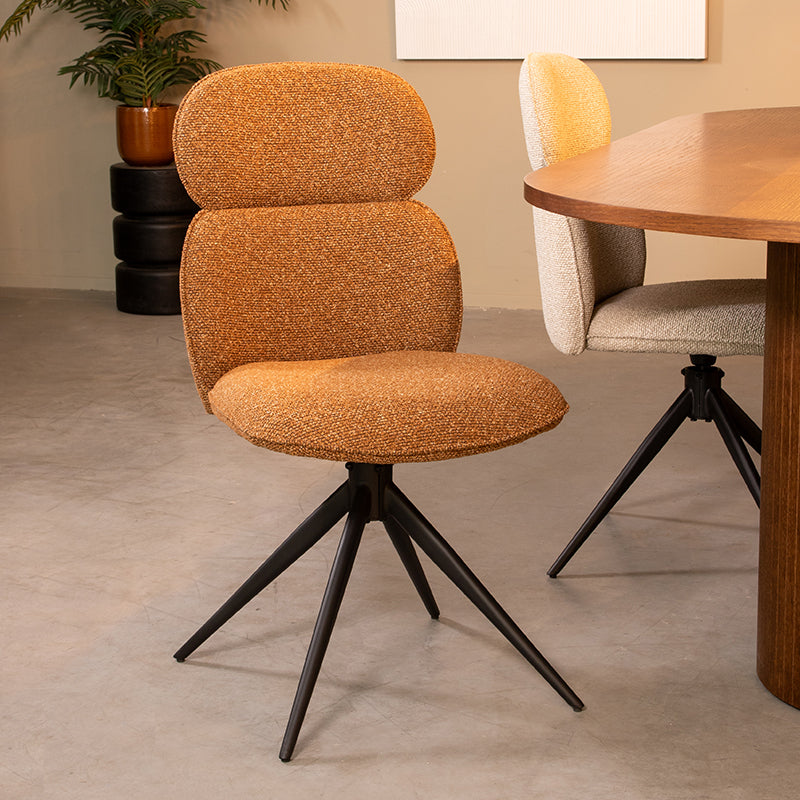 LABEL51 Eetkamerstoel Finn - Coral - Royal Boucle - Zwart