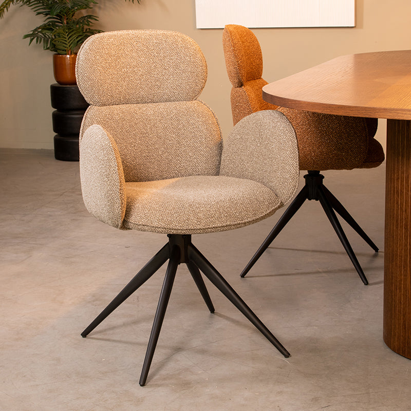 LABEL51 Eetkamerstoel Vidar - Mushroom - Royal Boucle -