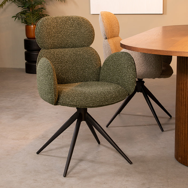 LABEL51 Eetkamerstoel Vidar - Forest - Royal Boucle - Zwart