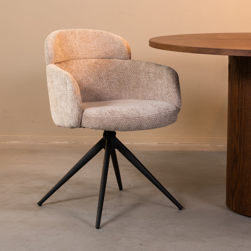 LABEL51 Eetkamerstoel Levi - Clay - Elite - Zwart Metalen