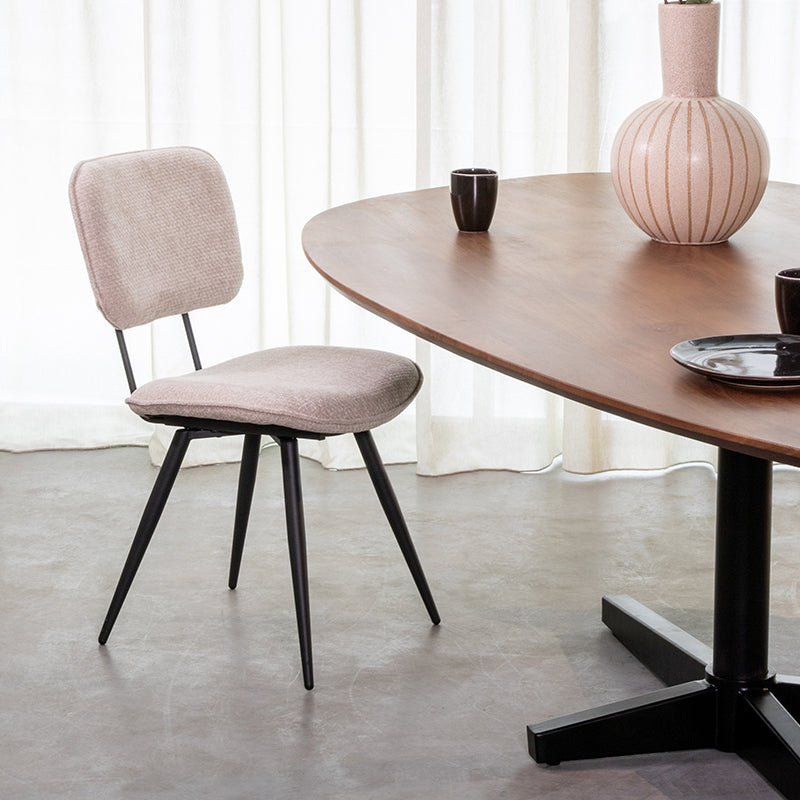 LABEL51 Eetkamerstoel Liva - Naturel - Elite - Zwart Metalen