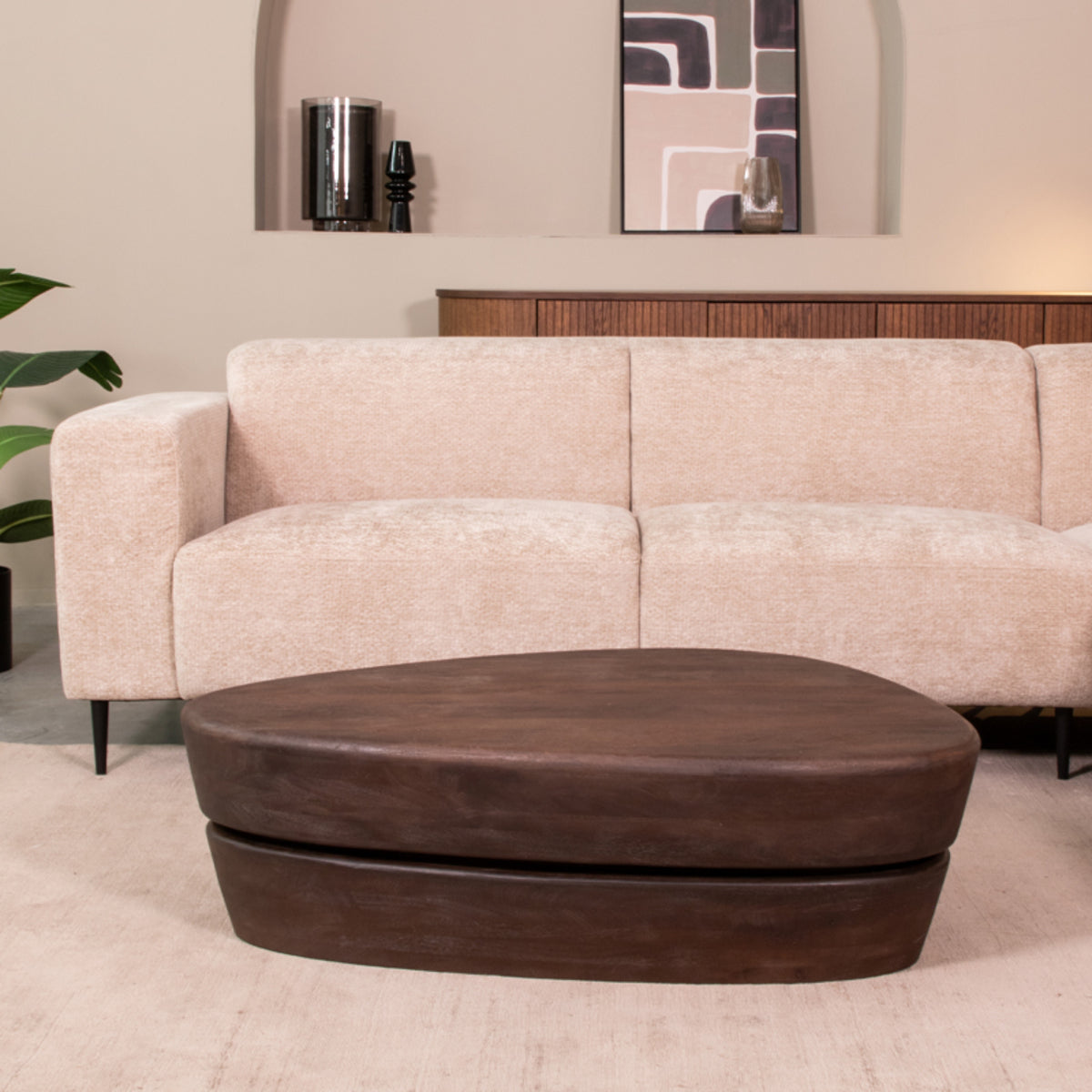 LABEL51 Salontafel Javi - Espresso - Mangohout - 110 cm