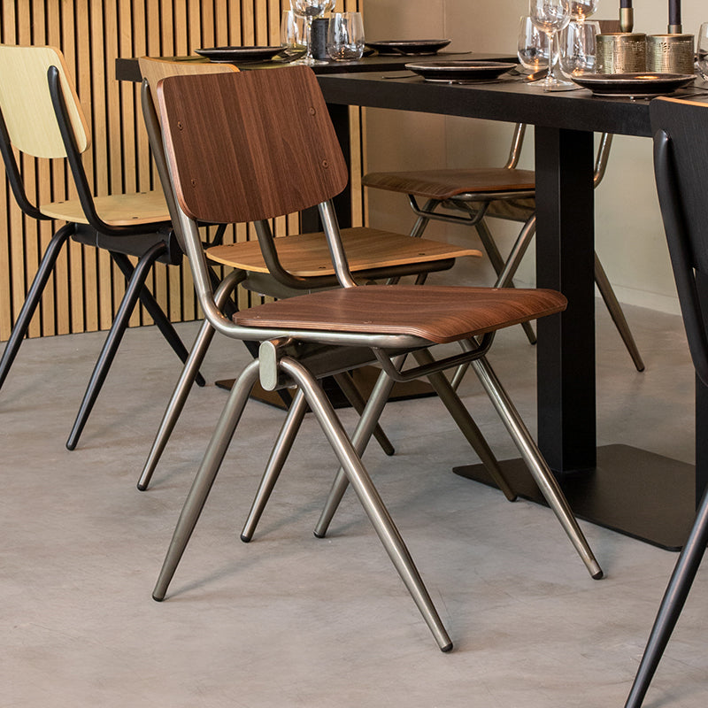 LABEL51 Eetkamerstoel Solid - Donkerbruin - Hout - Old Gun