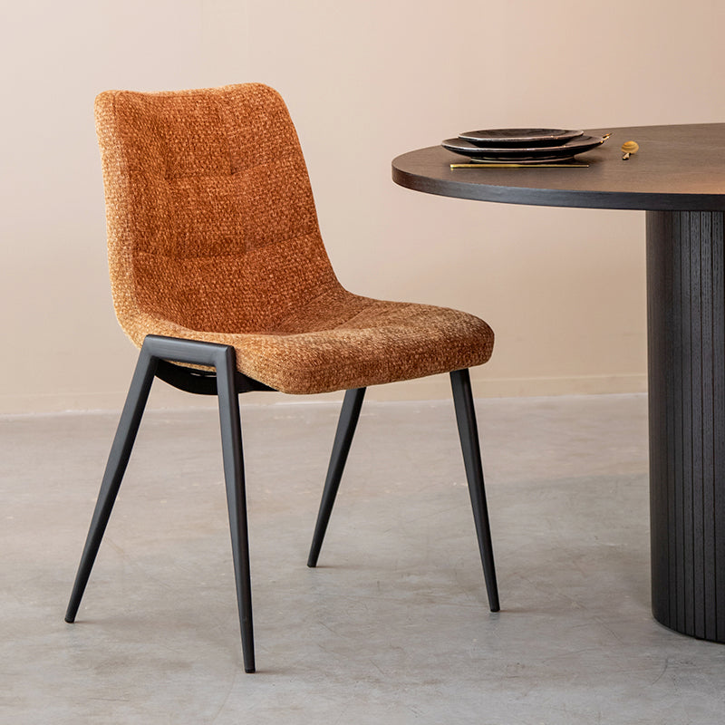 LABEL51 Eetkamerstoel Noor - Cognac - Elite - Zwart Metalen