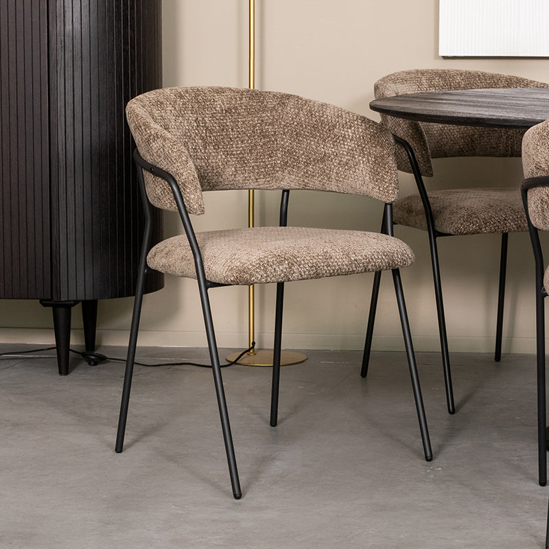 LABEL51 Eetkamerstoel Luuk - Hunter - Elite - Zwart Metalen