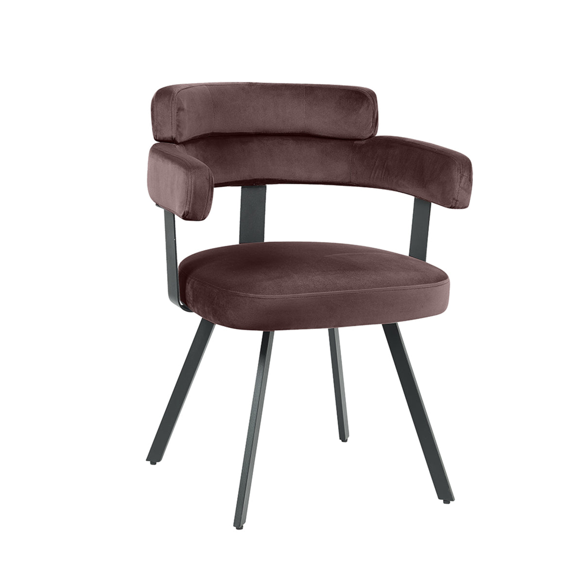 LABEL51 Eetkamerstoel Bardio - Taupe - Fluweel - Zwart