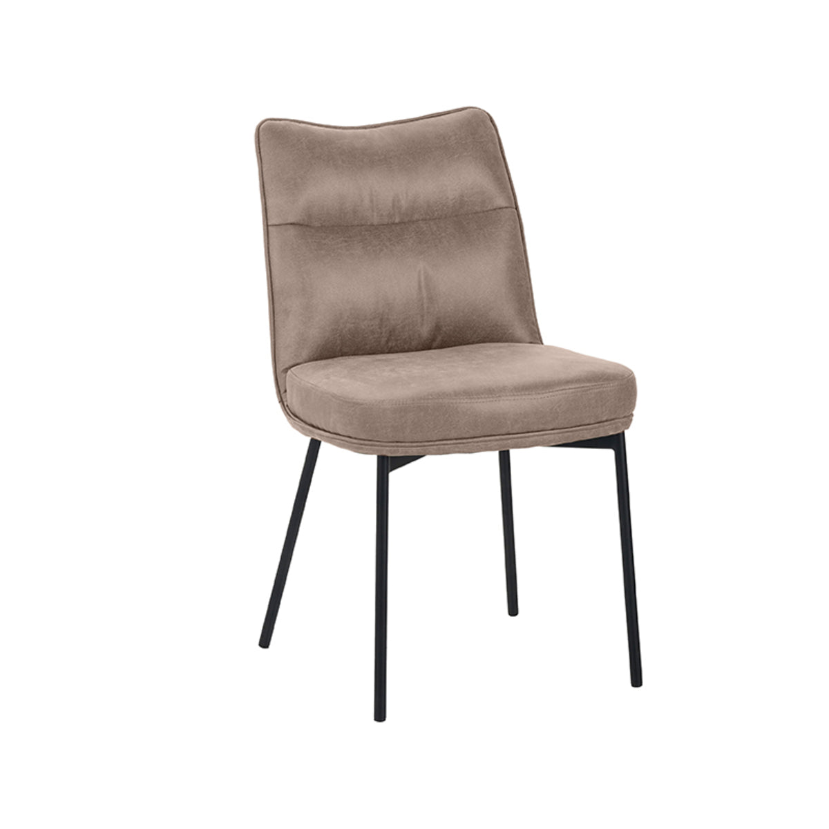 LABEL51 Eetkamerstoel Lennon - Taupe - Micro Suede - Zwart