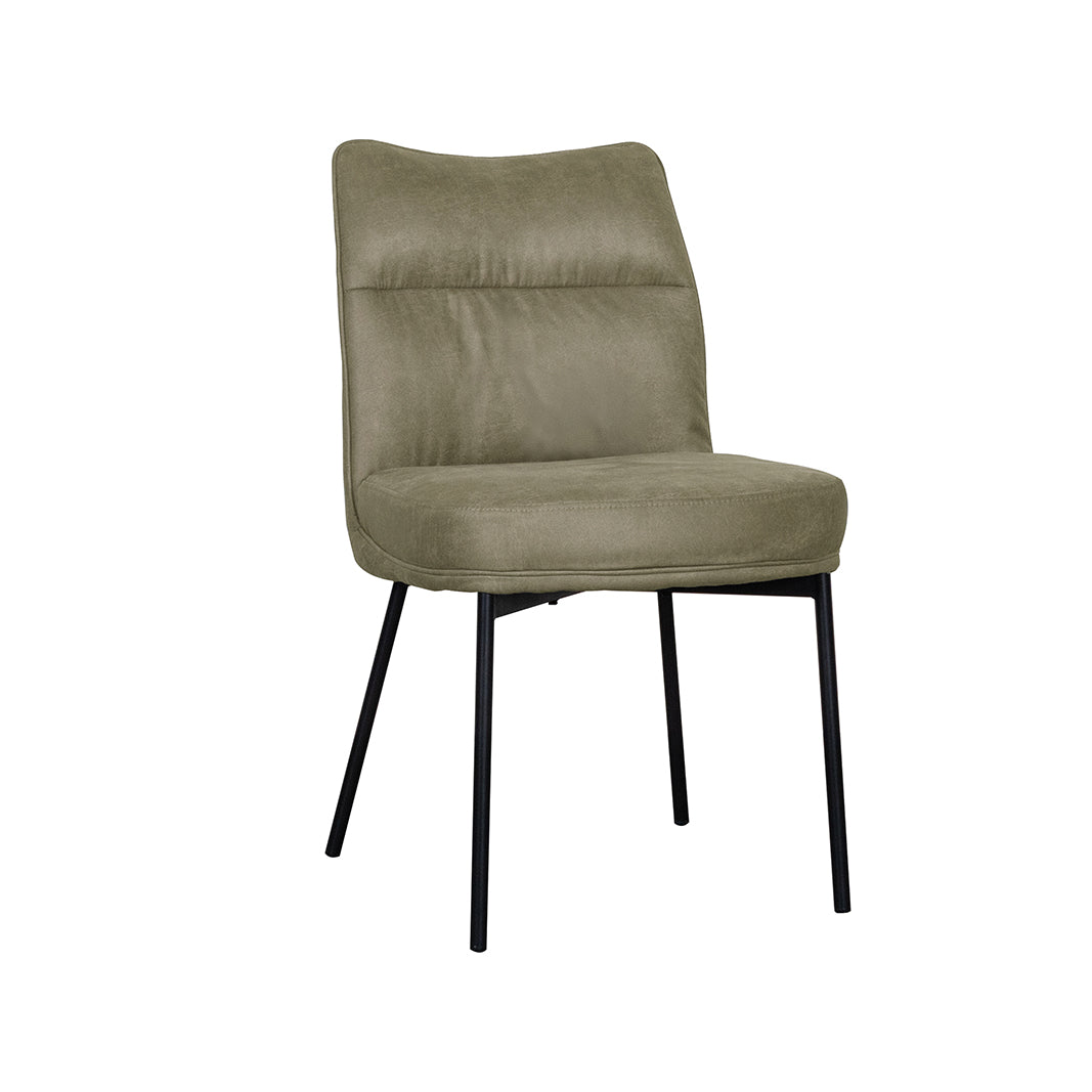 LABEL51 Eetkamerstoel Lennon - Moss - Micro Suede - Zwart