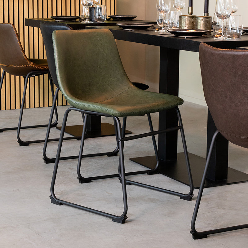 LABEL51 Eetkamerstoel Risto - Hunter - Stof, metaal & hout -