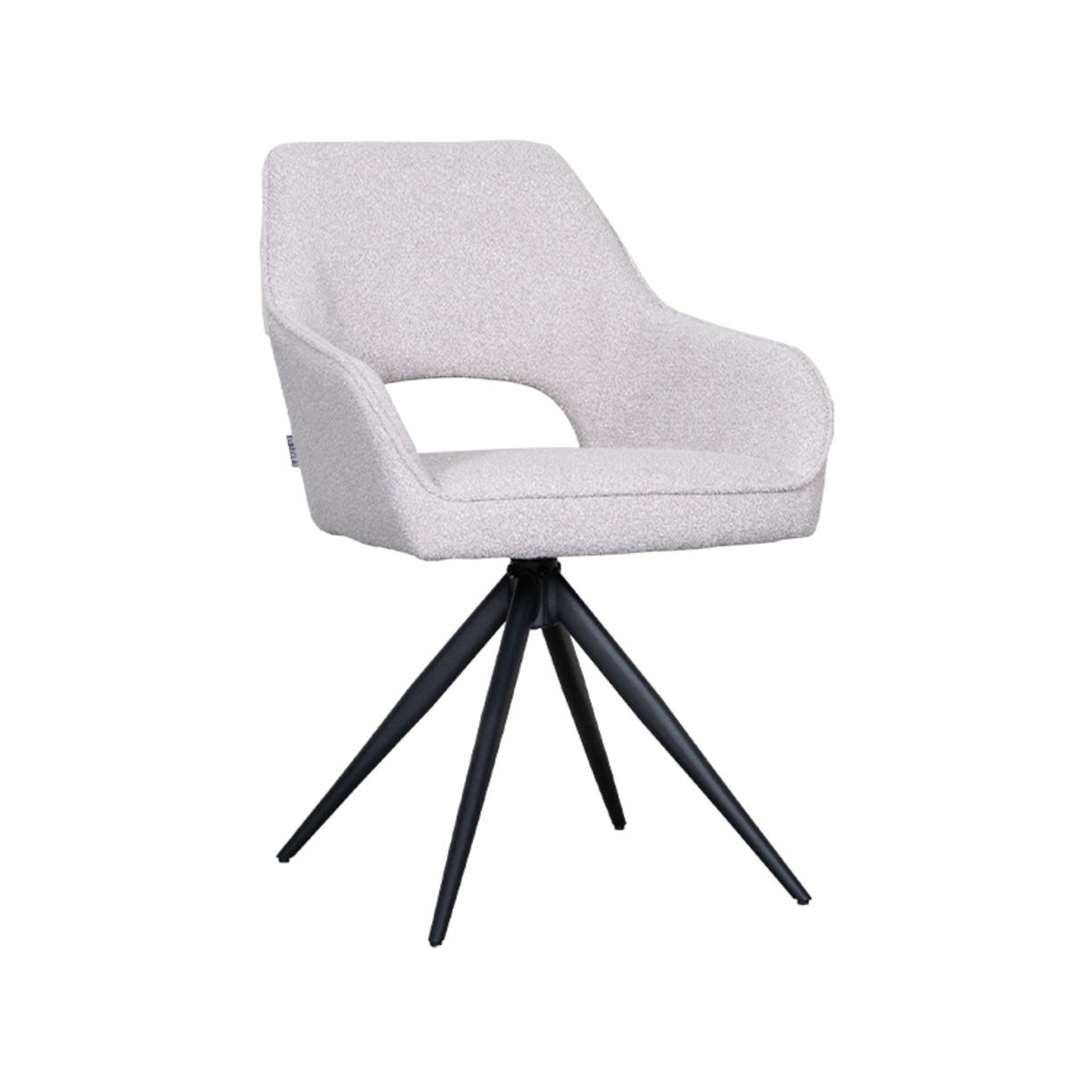 LABEL51 Eetkamerstoel Finley - Naturel - Boucle - Zwart