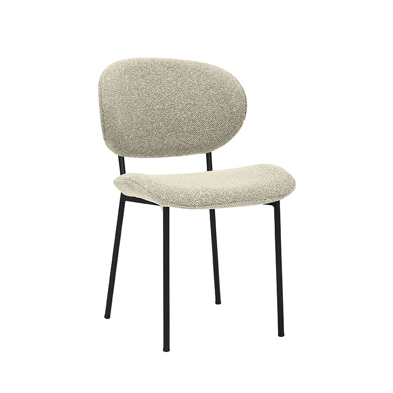 LABEL51 Eetkamerstoel Senn - Naturel - Royal Boucle - Zwart