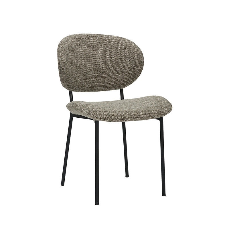 LABEL51 Eetkamerstoel Senn - Mushroom - Royal Boucle - Zwart