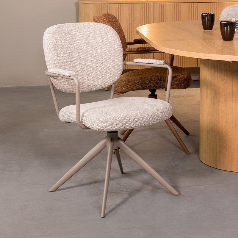 LABEL51 Eetkamerstoel Basel - Naturel - Royal Boucle - Taupe