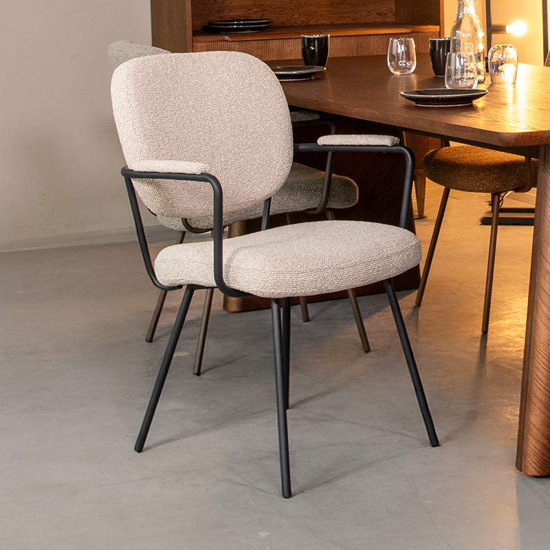 LABEL51 Eetkamerstoel Lausanne - Naturel - Royal Boucle -