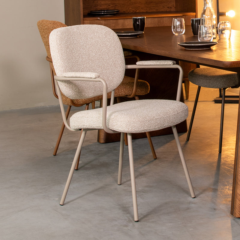 LABEL51 Eetkamerstoel Lausanne - Naturel - Royal Boucle -