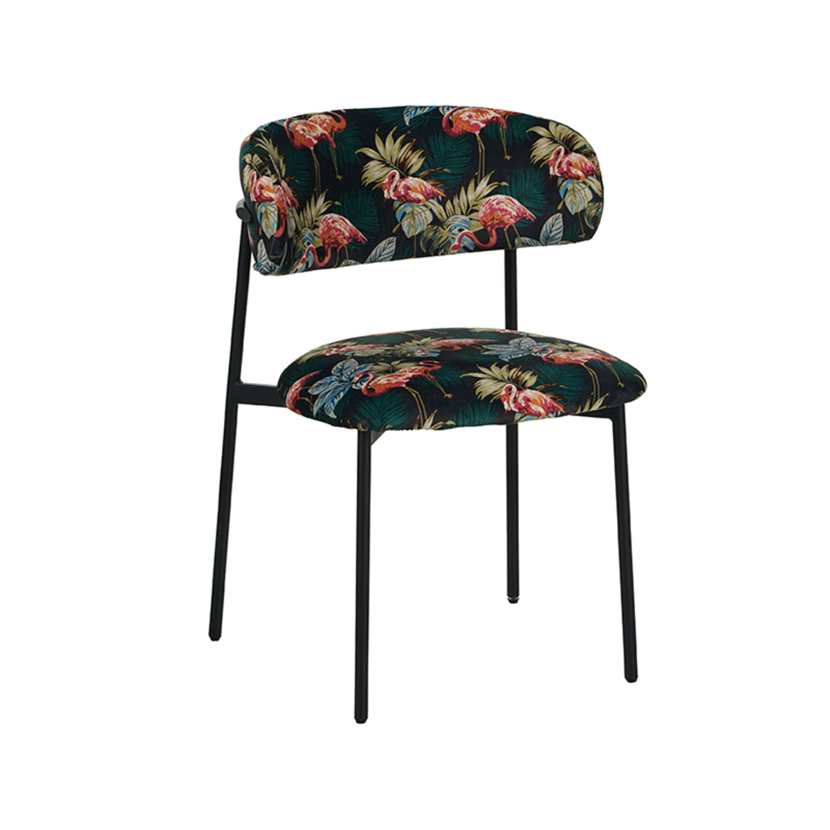 LABEL51 Eetkamerstoel Ferry - Multicolor - Fluweel - Zwart