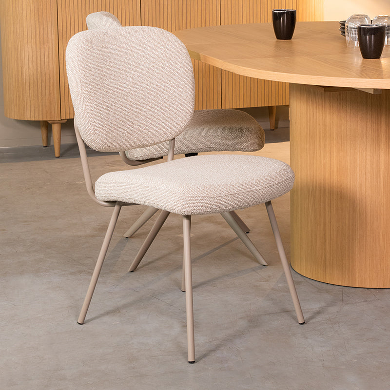 LABEL51 Eetkamerstoel Singapore - Naturel - Royal Boucle -