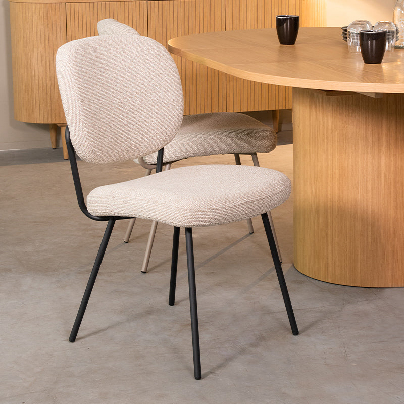 LABEL51 Eetkamerstoel Singapore - Naturel - Royal Boucle -