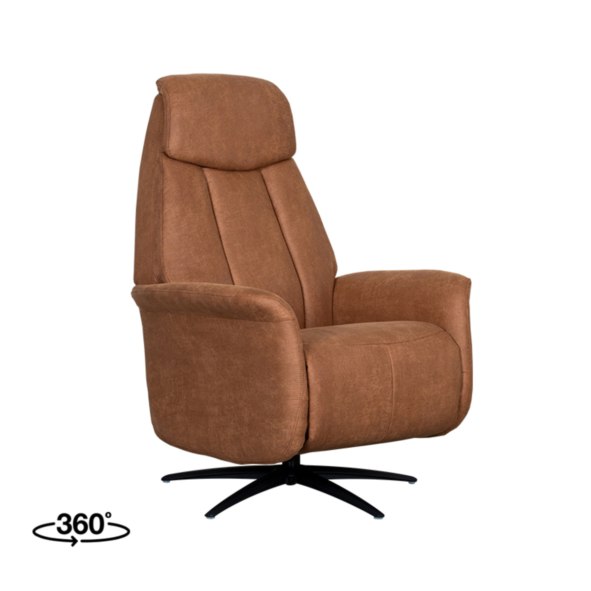 LABEL51 Fauteuil Oslo - Cognac - Micro Suede - 1-Motorig