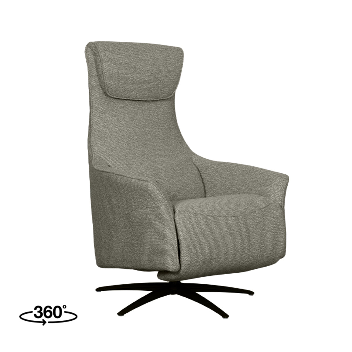 LABEL51 Fauteuil Lund - Mushroom - Royal Boucle - 2-Motorig