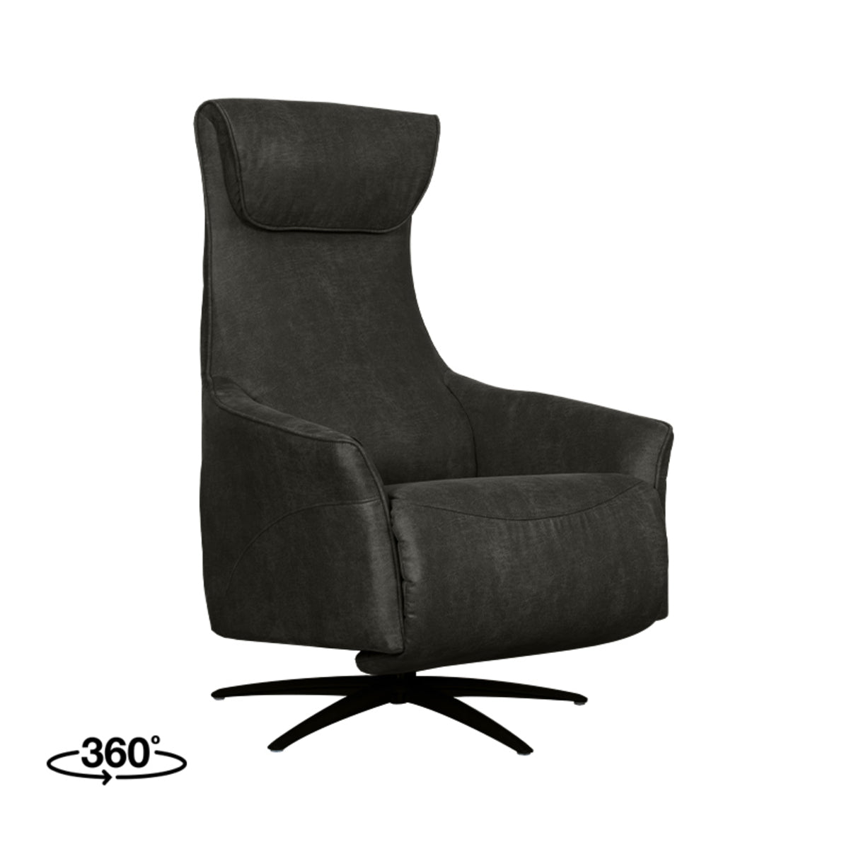 LABEL51 Fauteuil Lund - Antraciet - Micro Suede - 2-Motorig
