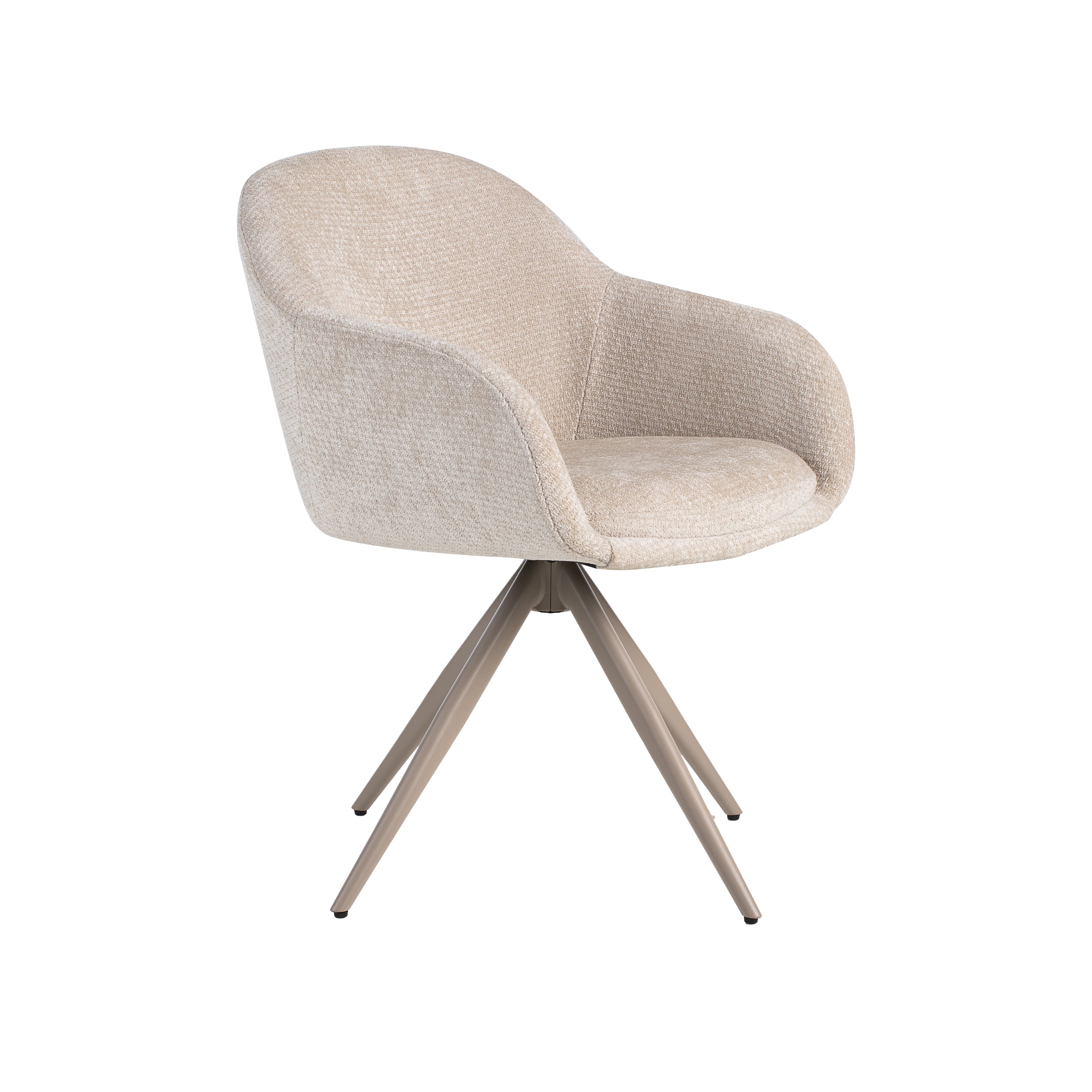 LABEL51 Eetkamerstoel Fiby - Naturel - Elite - Taupe Metalen