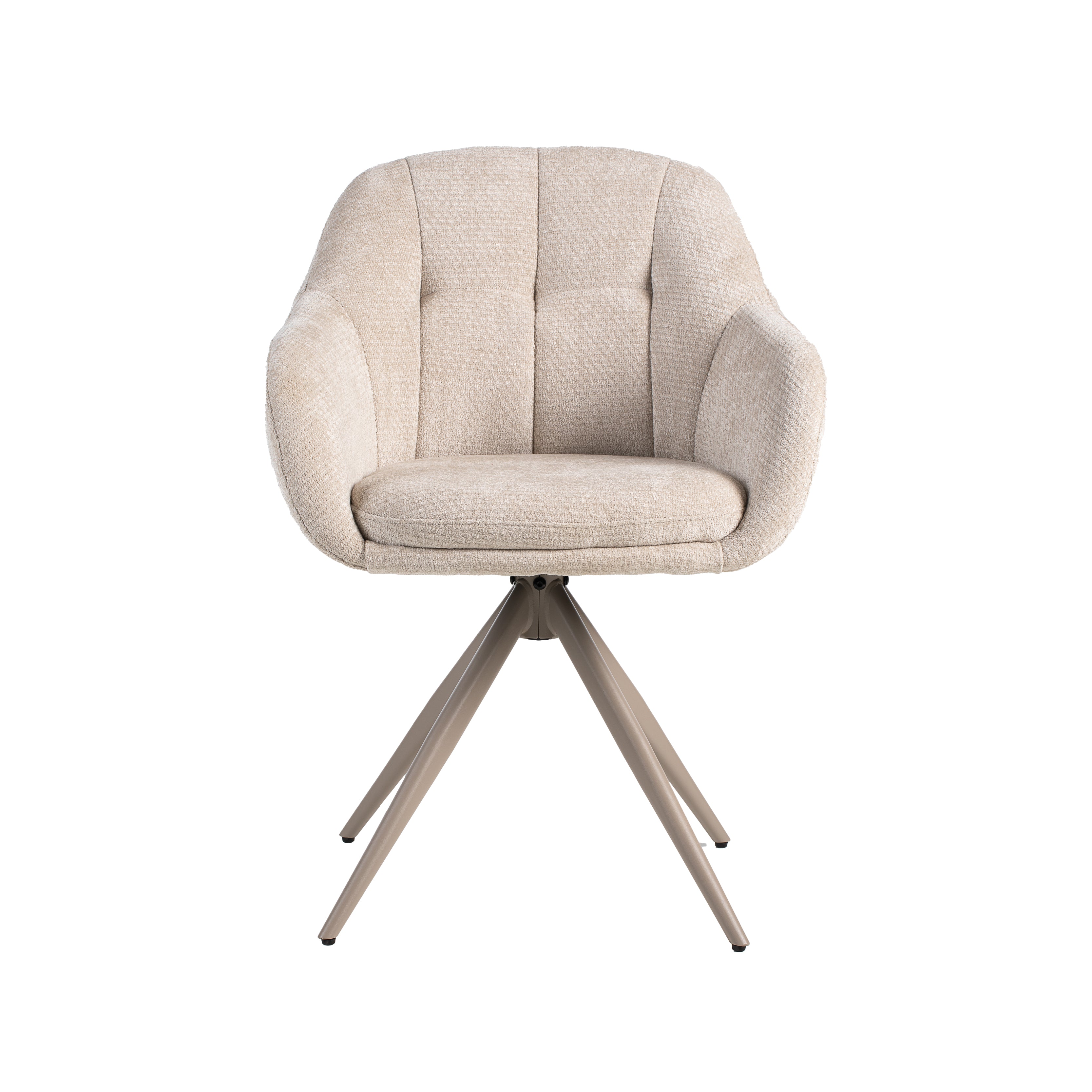 LABEL51 Eetkamerstoel Esma - Naturel - Elite - Taupe Metalen