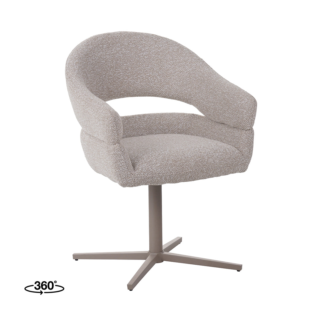 LABEL51 Eetkamerstoel Donna - Naturel - Royal Boucle - Taupe