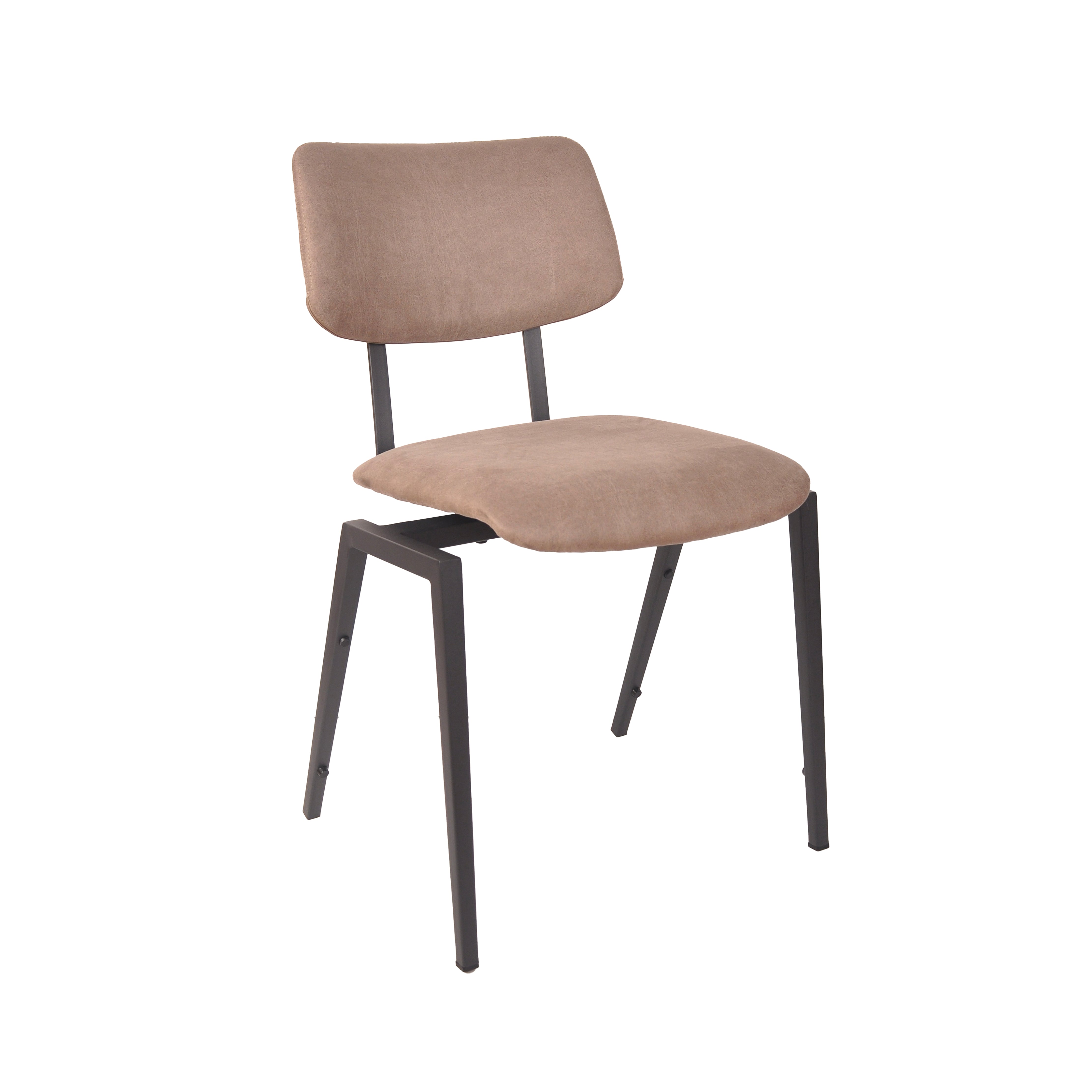 LABEL51 Eetkamerstoel Stapelbaar - Taupe - Micro Suede -