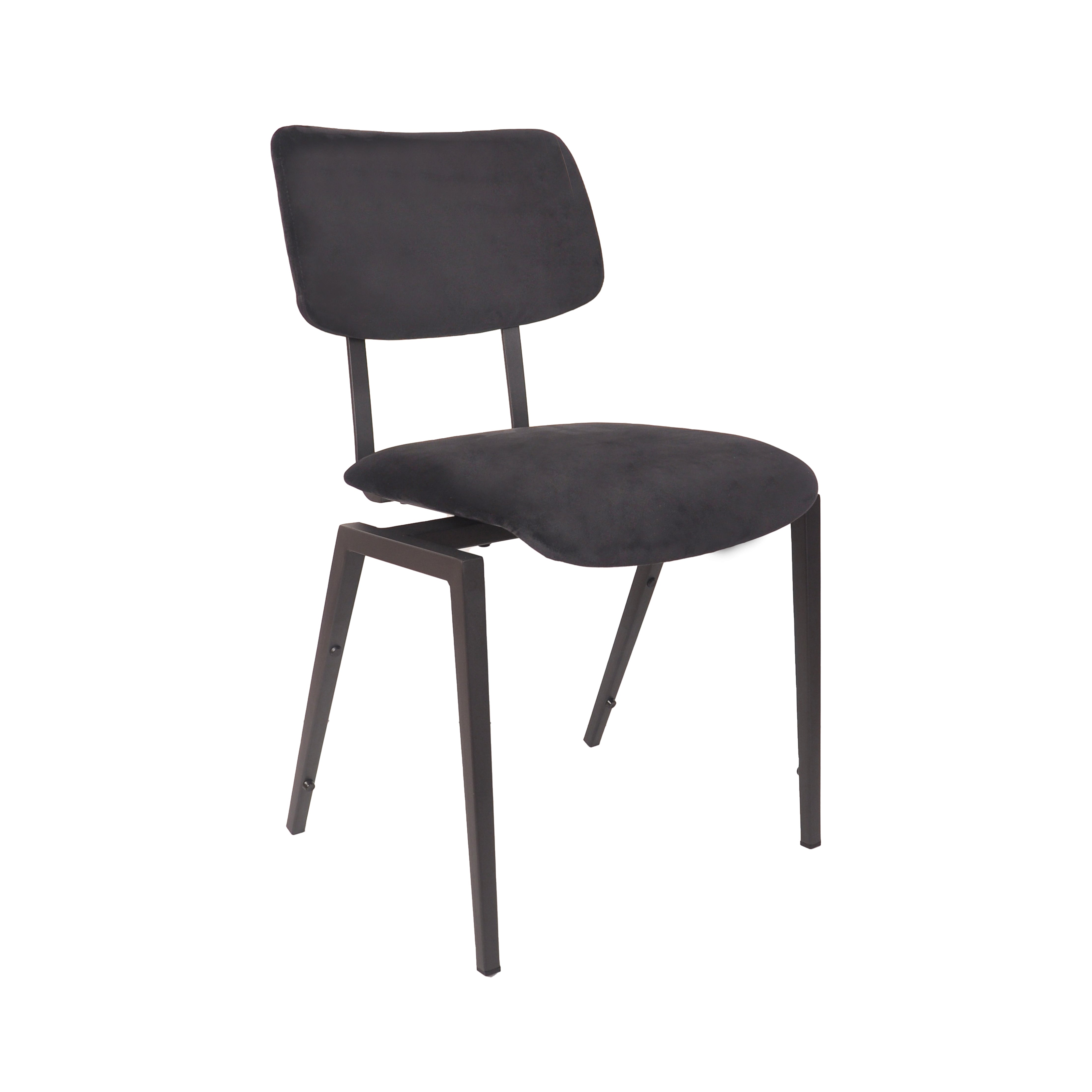 LABEL51 Eetkamerstoel Stapelbaar - Taupe - Fluweel - Zwart