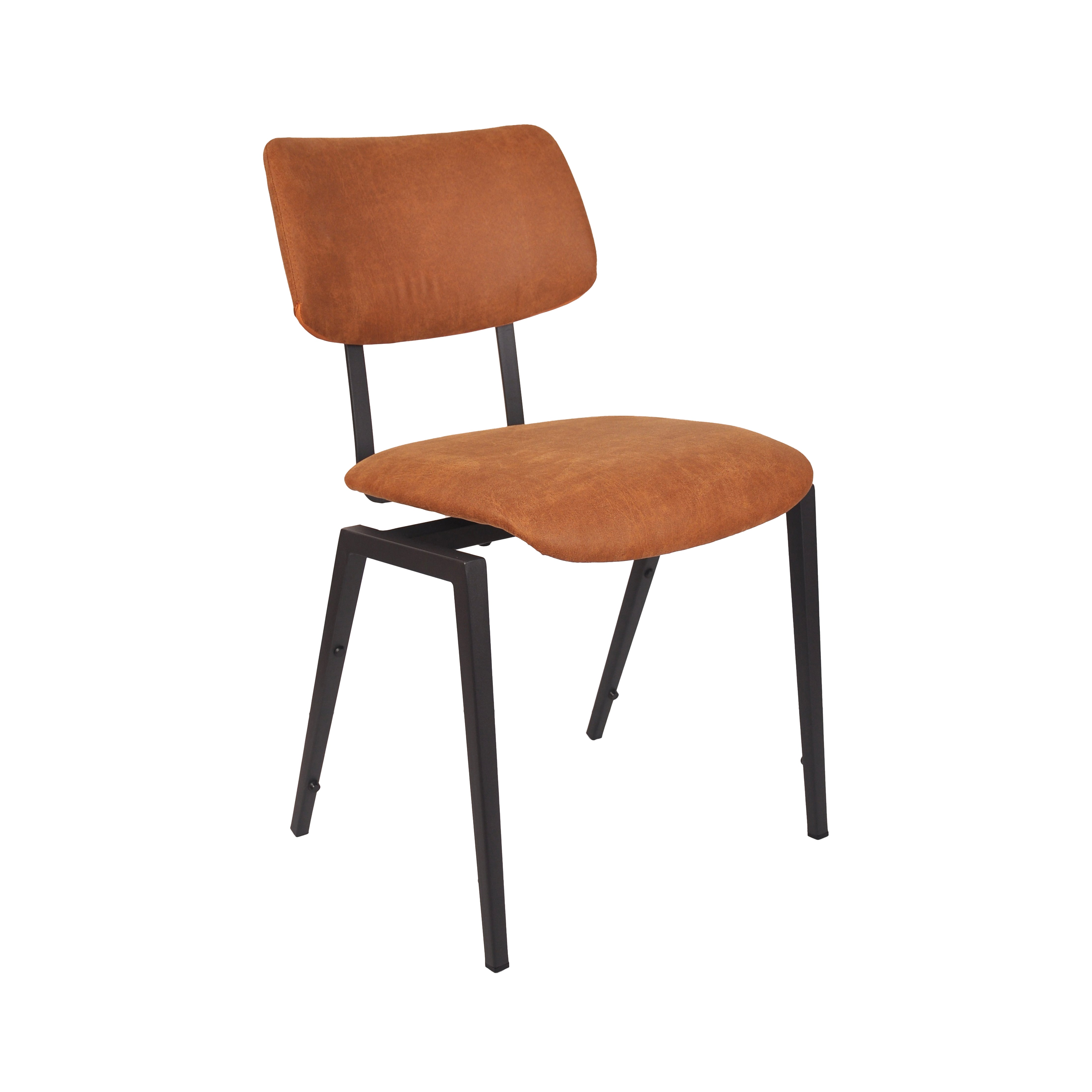 LABEL51 Eetkamerstoel Stapelbaar - Cognac - Micro Suede -