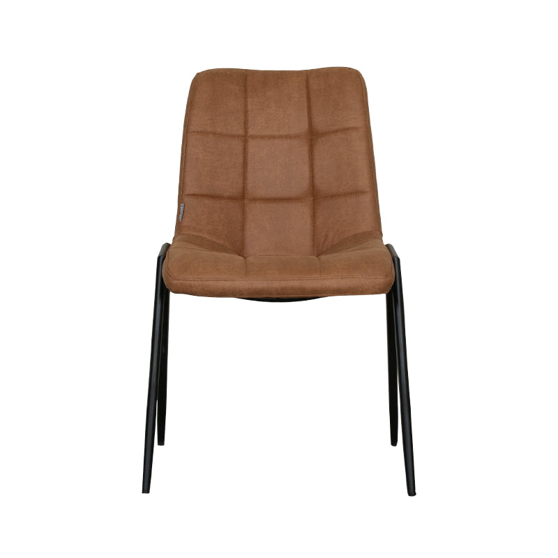 LABEL51 Eetkamerstoel Noor - Cognac - Micro Suede - Zwart