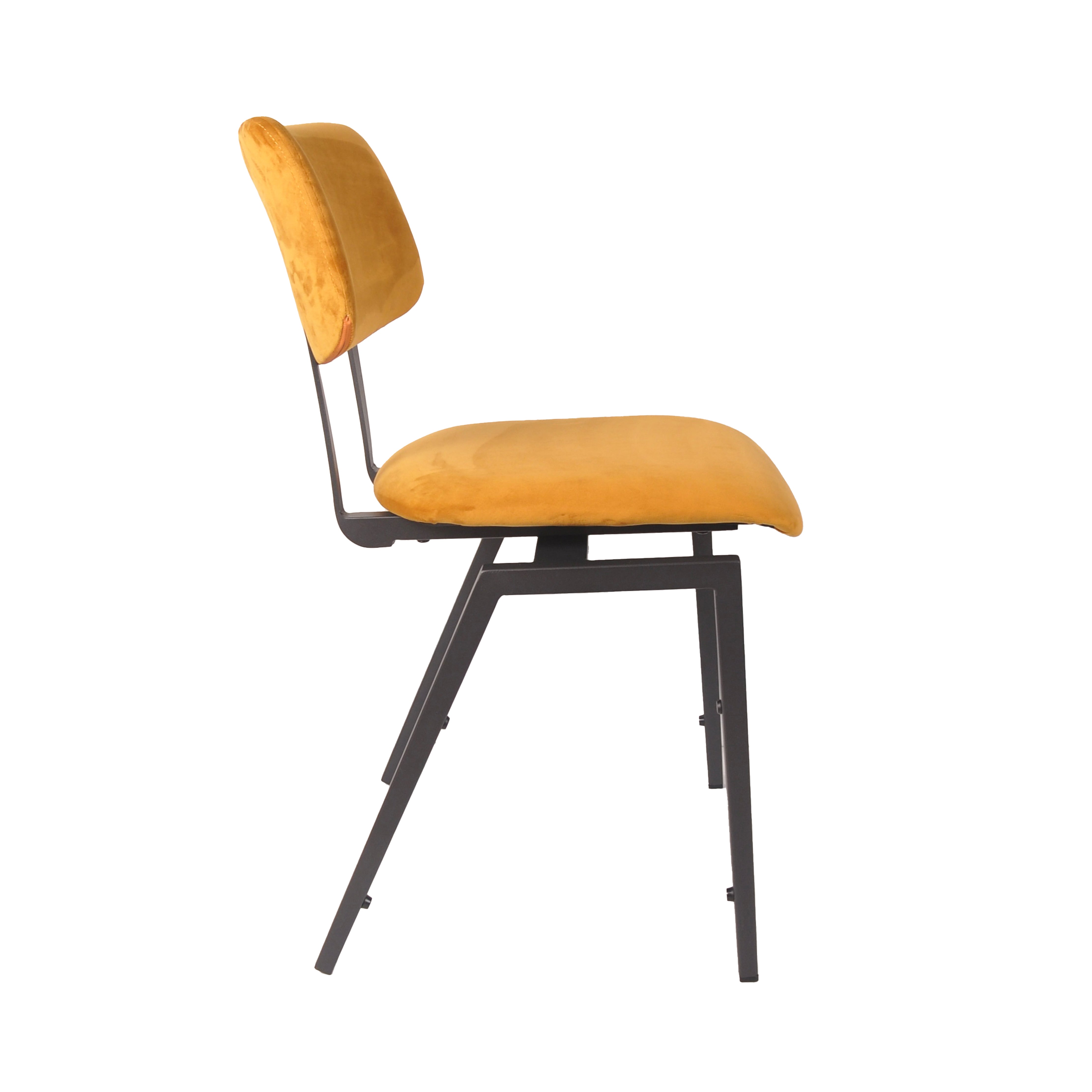 LABEL51 Eetkamerstoel Stapelbaar - Oker - Fluweel - Zwart