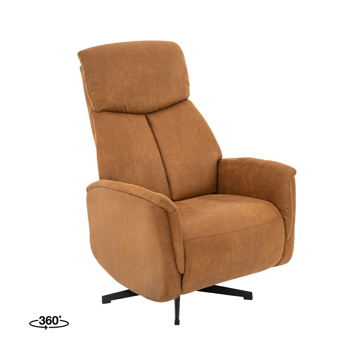 LABEL51 Fauteuil Aarhus - Cognac - Micro Suede - 2-Motorig