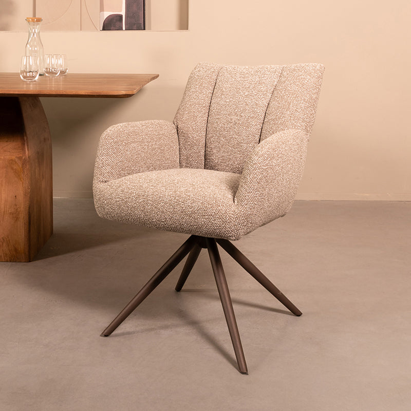 LABEL51 Eetkamerstoel Padua - Mushroom - Royal Boucle -