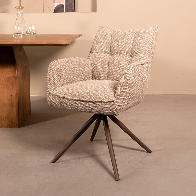 LABEL51 Eetkamerstoel Amalfi - Mushroom - Royal Boucle -