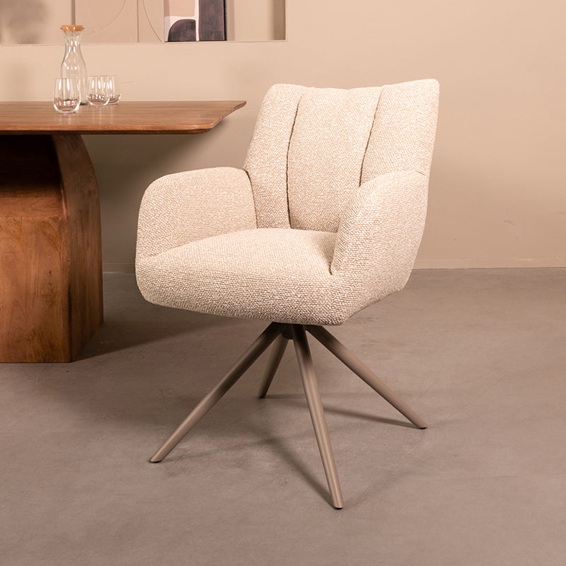 LABEL51 Eetkamerstoel Padua - Naturel - Royal Boucle - Taupe